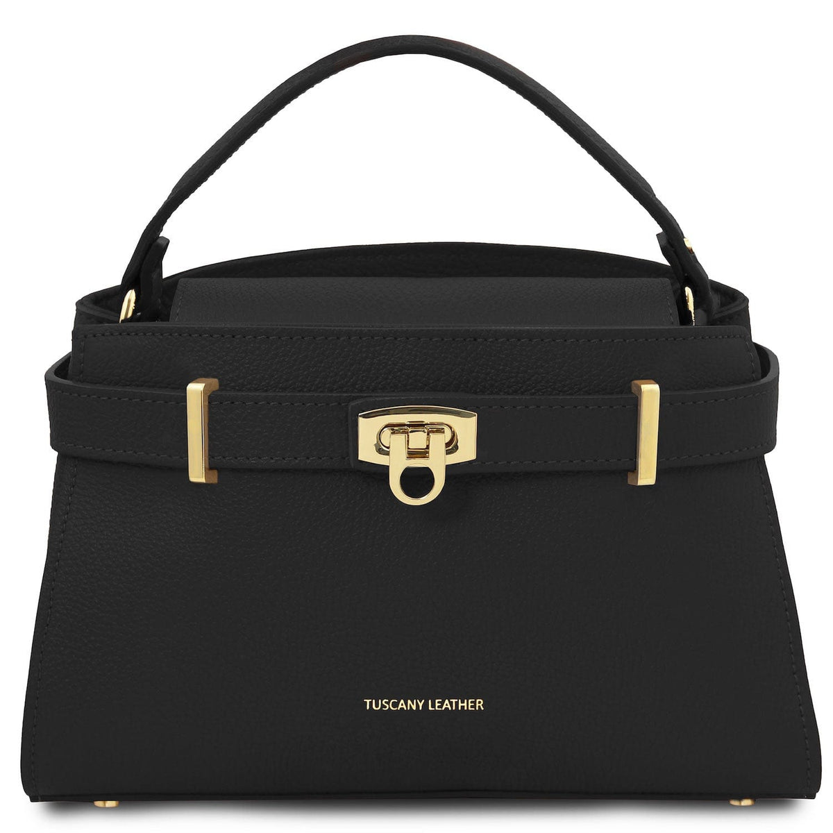 Leather handbags Black Maisy - Leather top handle bag - Medium size | TL142455 San Rocco Italia