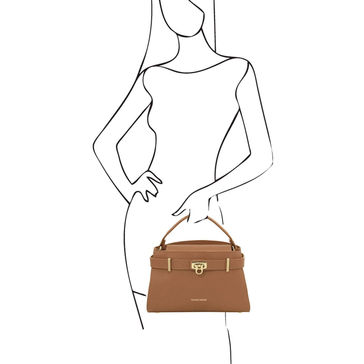 Leather handbags Maisy - Leather top handle bag - Medium size | TL142455 San Rocco Italia