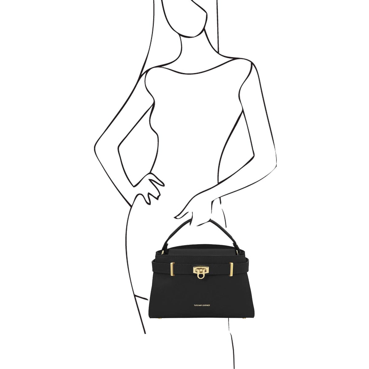 Leather handbags Maisy - Leather top handle bag - Medium size | TL142455 San Rocco Italia