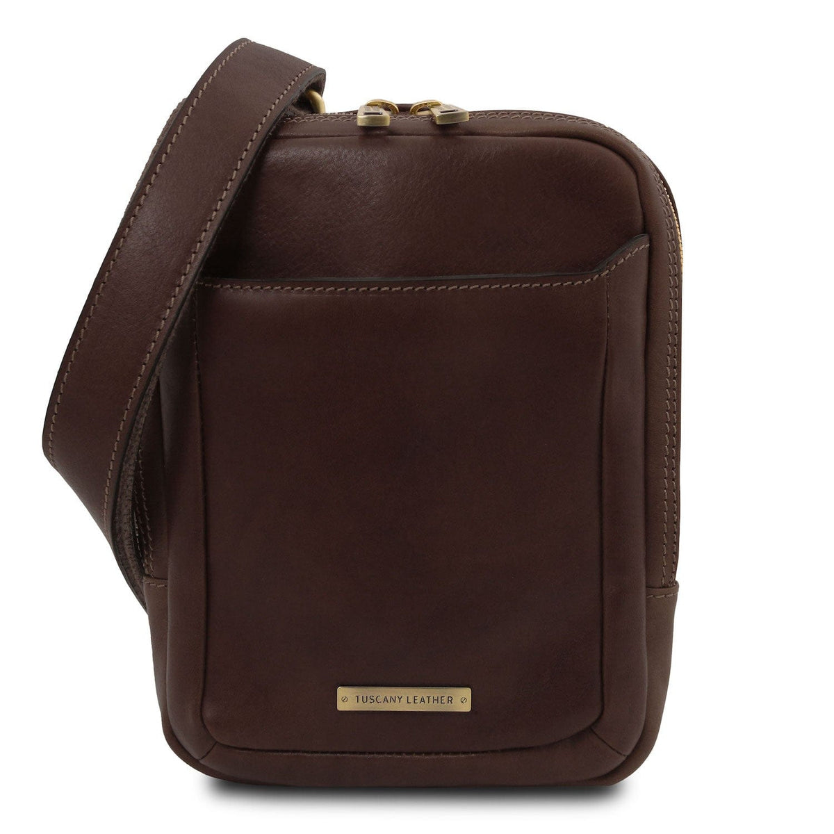 Leather bags for men Dark Brown Mark - Matte Leather Crossbody Bag | TL142428 San Rocco Italia
