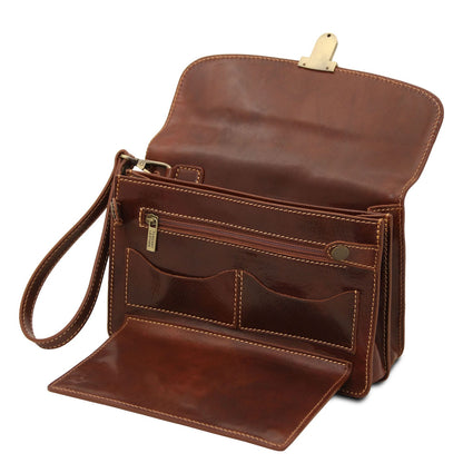 Sacs homme en cuir Max - Sac de poignet pratique homme en cuir | TL8075 San Rocco Italia