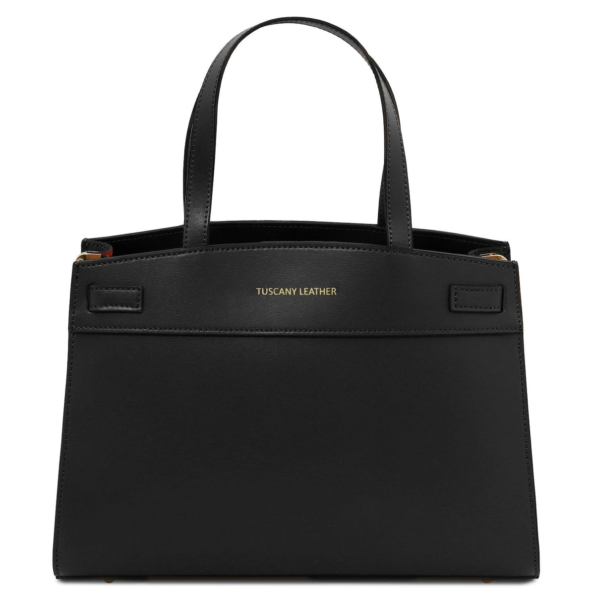 Negro Musa Bolso de piel italiana with structured silhouette and herrajes dorados