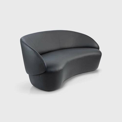 Sofas 2-Seater / Black/Leather fabric Naïve Curved Sofa San Rocco Italia