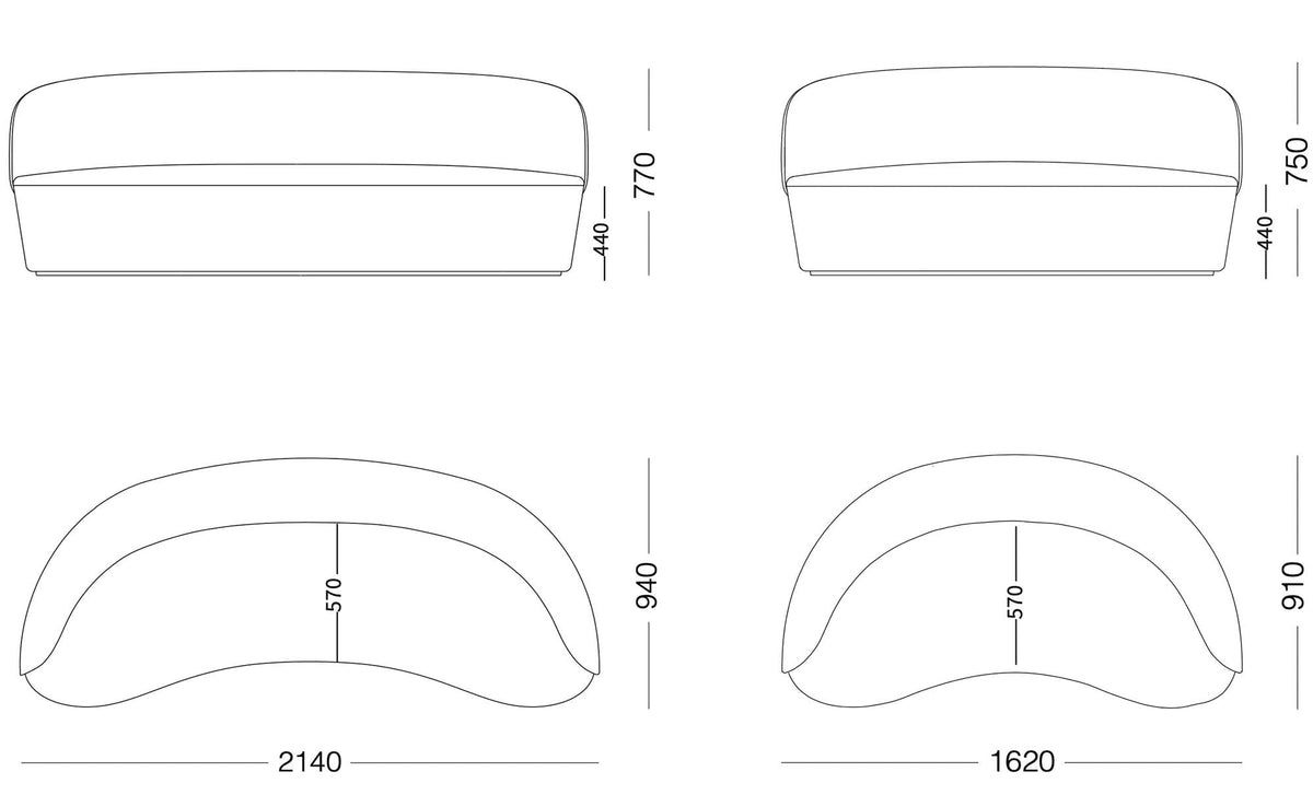 Sofas Naïve Curved Sofa San Rocco Italia