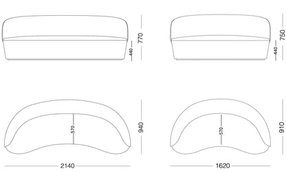 Sofas Naïve Curved Sofa San Rocco Italia