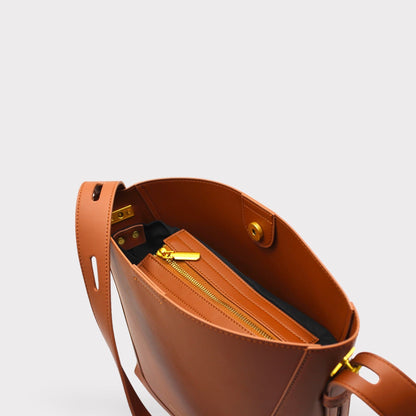 Handbag & Wallet Accessoires Oli - Apple Leather Midi Shoulder Cross-body Bag Braun San Rocco Italia