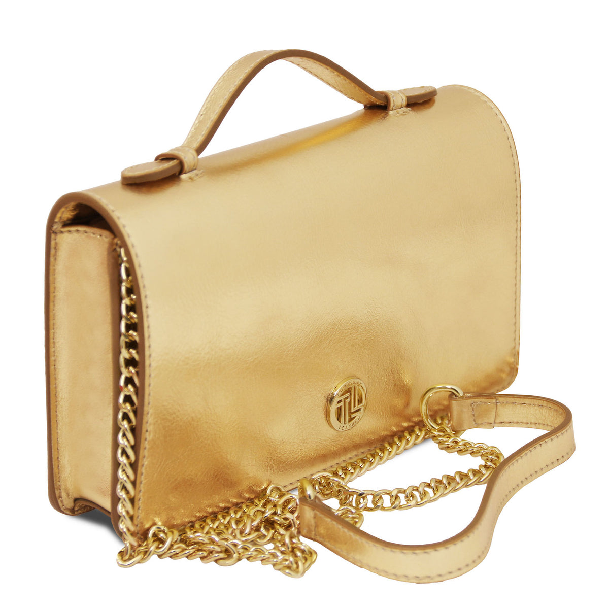 Leather handbags Opera - Metallic Leather With Chain Strap | TL142519 San Rocco Italia
