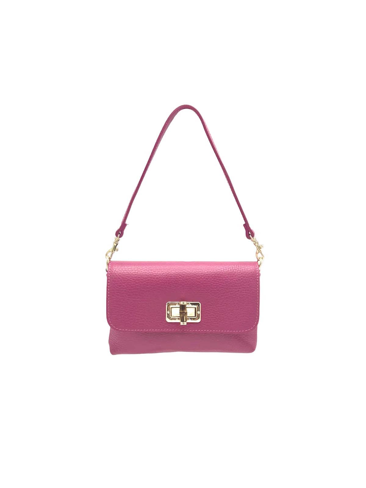 Rosa hebag con a gold clasp su sfondo bianco
