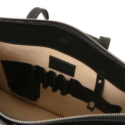 Maletines de piel Palermo - Maletín de piel italiana para mujer con 3 compartimentos | TL142452 San Rocco Italia