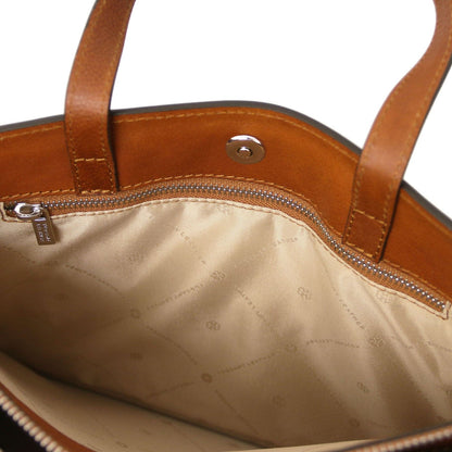Maletines de piel Palermo - Maletín de piel italiana para mujer con 3 compartimentos | TL142452 San Rocco Italia