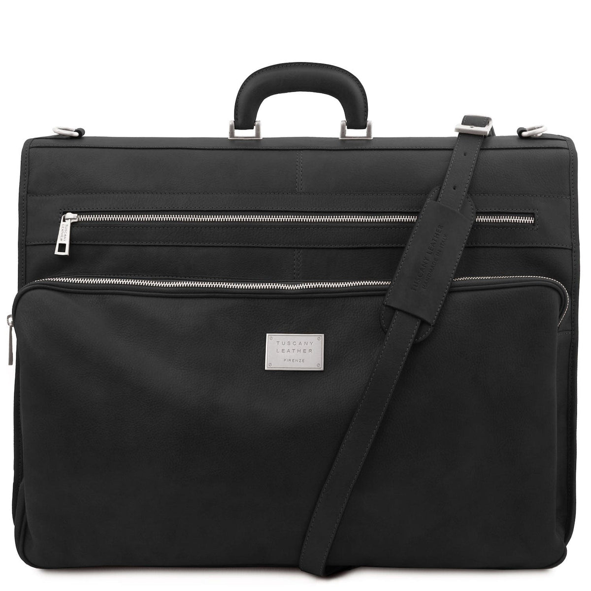 Leather garment bags Nero Papeete - Leather Garment Bag | TL142337 suiter bag San Rocco Italia