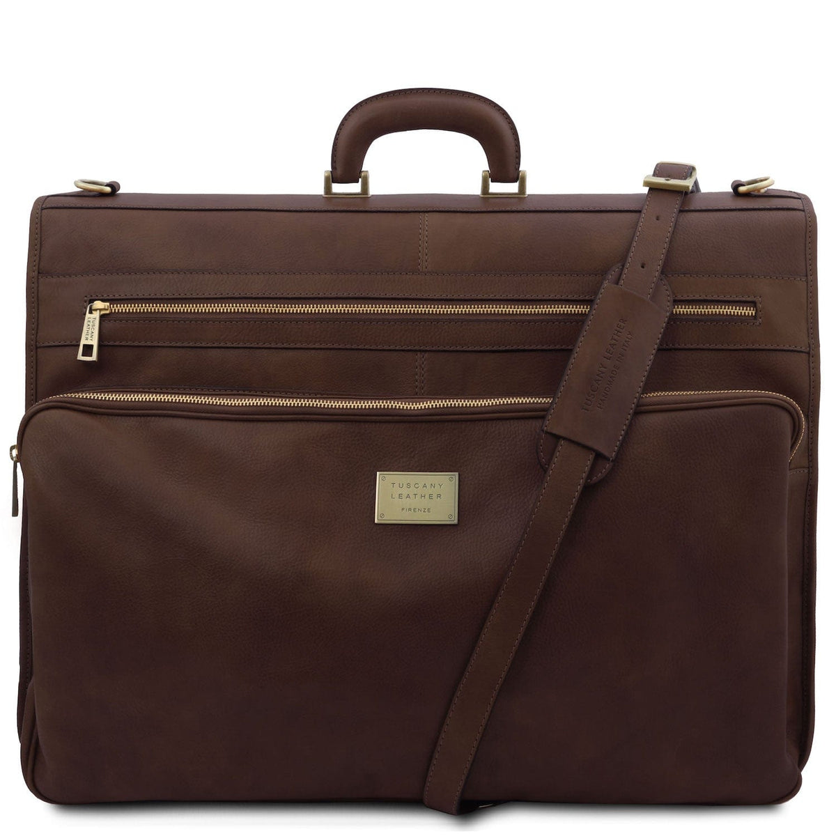 Leather garment bags Marrone scuro Papeete - Leather Garment Bag | TL142337 suiter bag San Rocco Italia