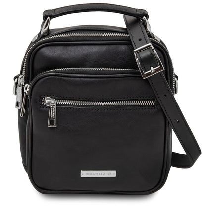 Leather bags for men Black Paul - Leather Crossbody Bag in Matte Leather | TL142457 San Rocco Italia
