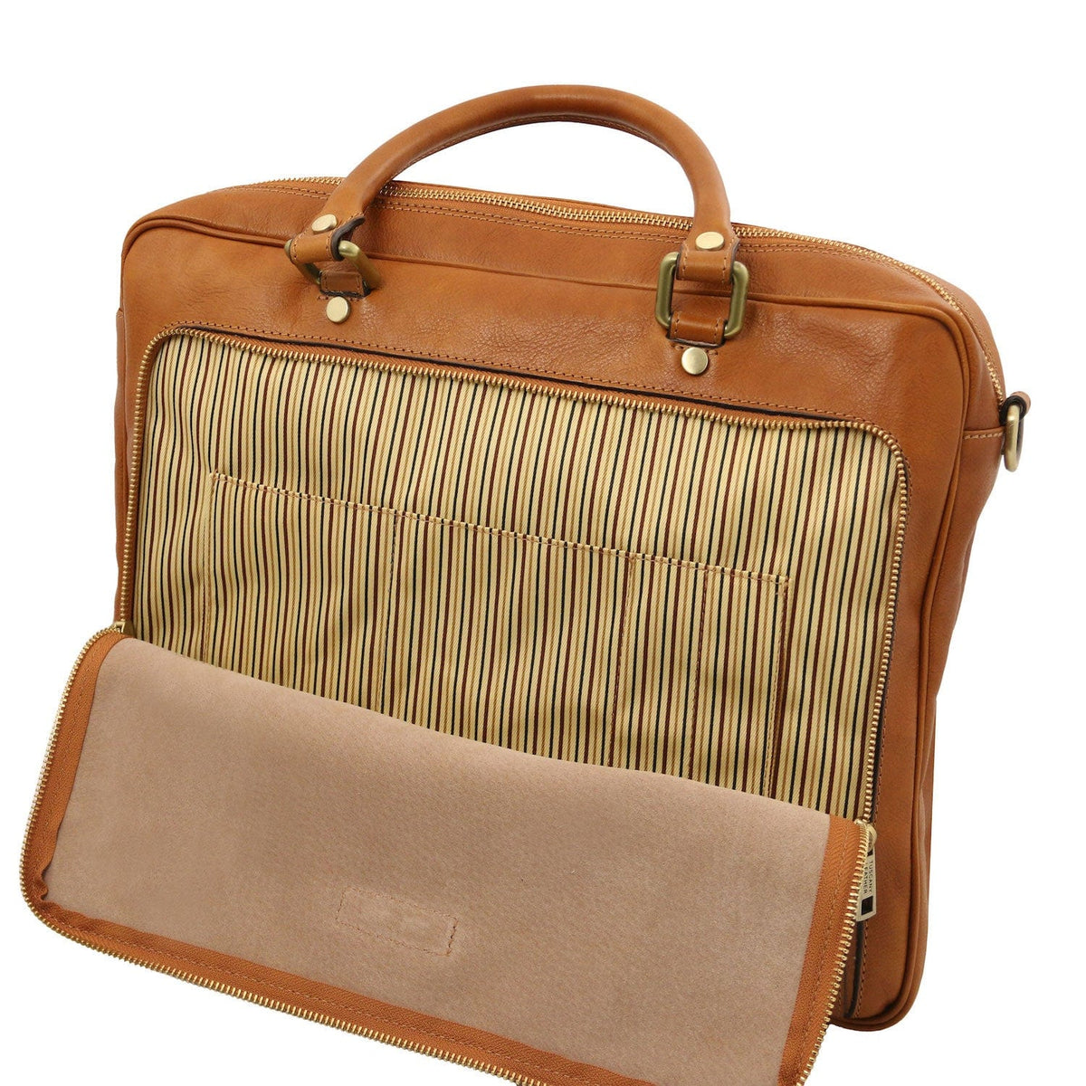 Leather laptop bags Pisa - Mat leather laptop briefcase with front pocket | TL142427 San Rocco Italia