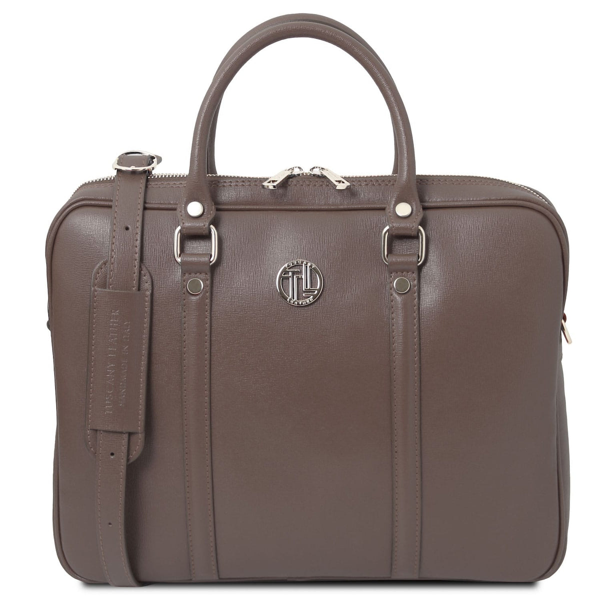 Leather laptop bags Topo oscuro Prato - Exclusive Saffiano leather laptop case | TL142453 San Rocco Italia