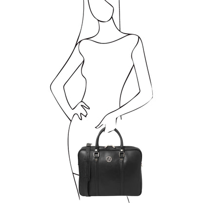 Leather laptop bags Prato - Exclusive Saffiano leather laptop case | TL142453 San Rocco Italia
