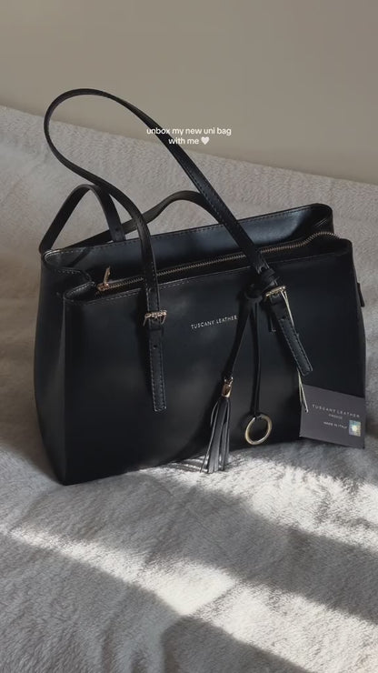 Unboxing video of our black TL Bag - Leather shoulder bag | TL142037 - San Rocco Italia