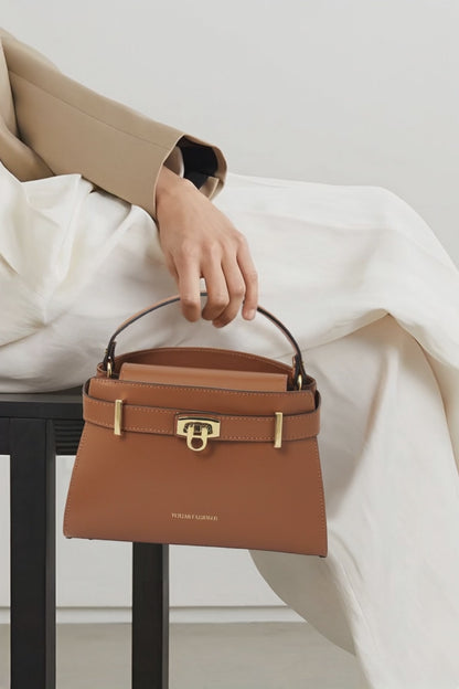 Maisy - Leather top handle bag in smooth leather
