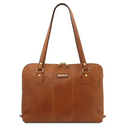 Leather briefcases Natural Ravenna - Exclusive Women's Leather Business Bag in Matte Leather | TL142426 San Rocco Italia