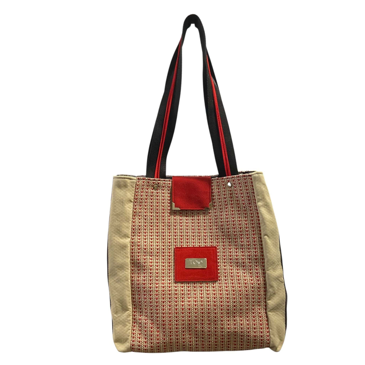 Rode tweed draagtas