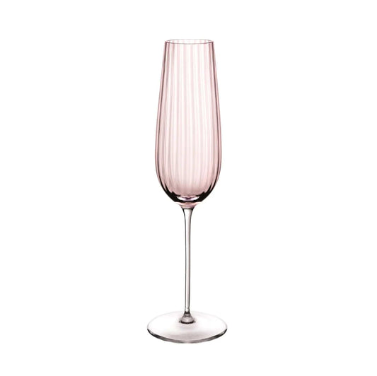 Dusty rose striped champagne flute from the Round Up set of two