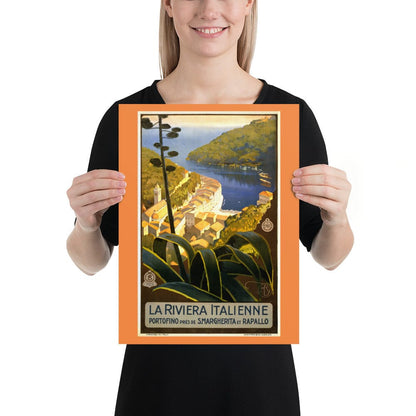 Decoração 30×40 cm Poster La Riviera Italienne - Portofino San Rocco Italia