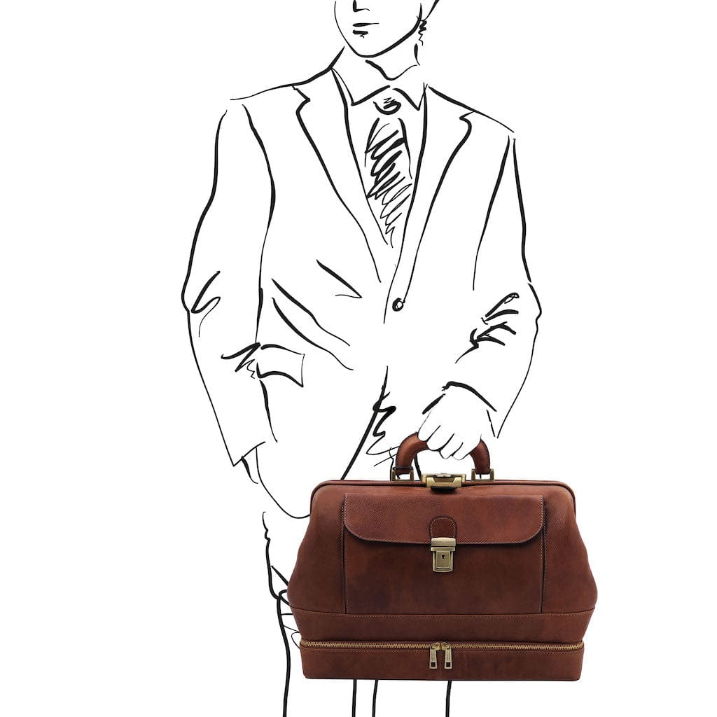 Doctor bags Giotto - Exclusive double-bottom leather doctor bag | TL142344 San Rocco Italia