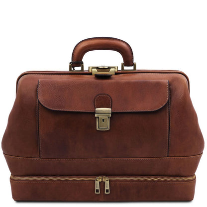 Doctor bags Brown Giotto - Exclusive double-bottom leather doctor bag | TL142344 San Rocco Italia