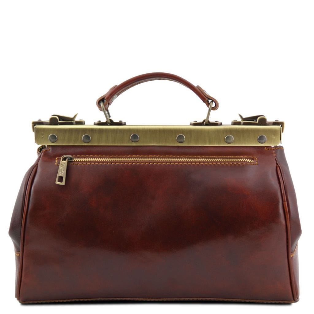 Borse da medico Monalisa - Borsa da medico Gladstone in pelle con cinghie frontali | TL10034 San Rocco Italia