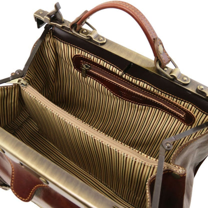 Borse da medico Monalisa - Borsa da medico Gladstone in pelle con cinghie frontali | TL10034 San Rocco Italia