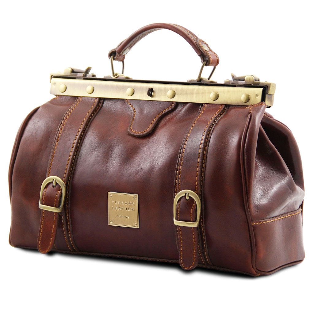Borse da medico Monalisa - Borsa da medico Gladstone in pelle con cinghie frontali | TL10034 San Rocco Italia