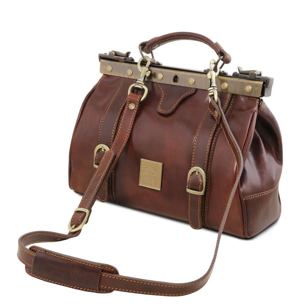Borse da medico Monalisa - Borsa da medico Gladstone in pelle con cinghie frontali | TL10034 San Rocco Italia