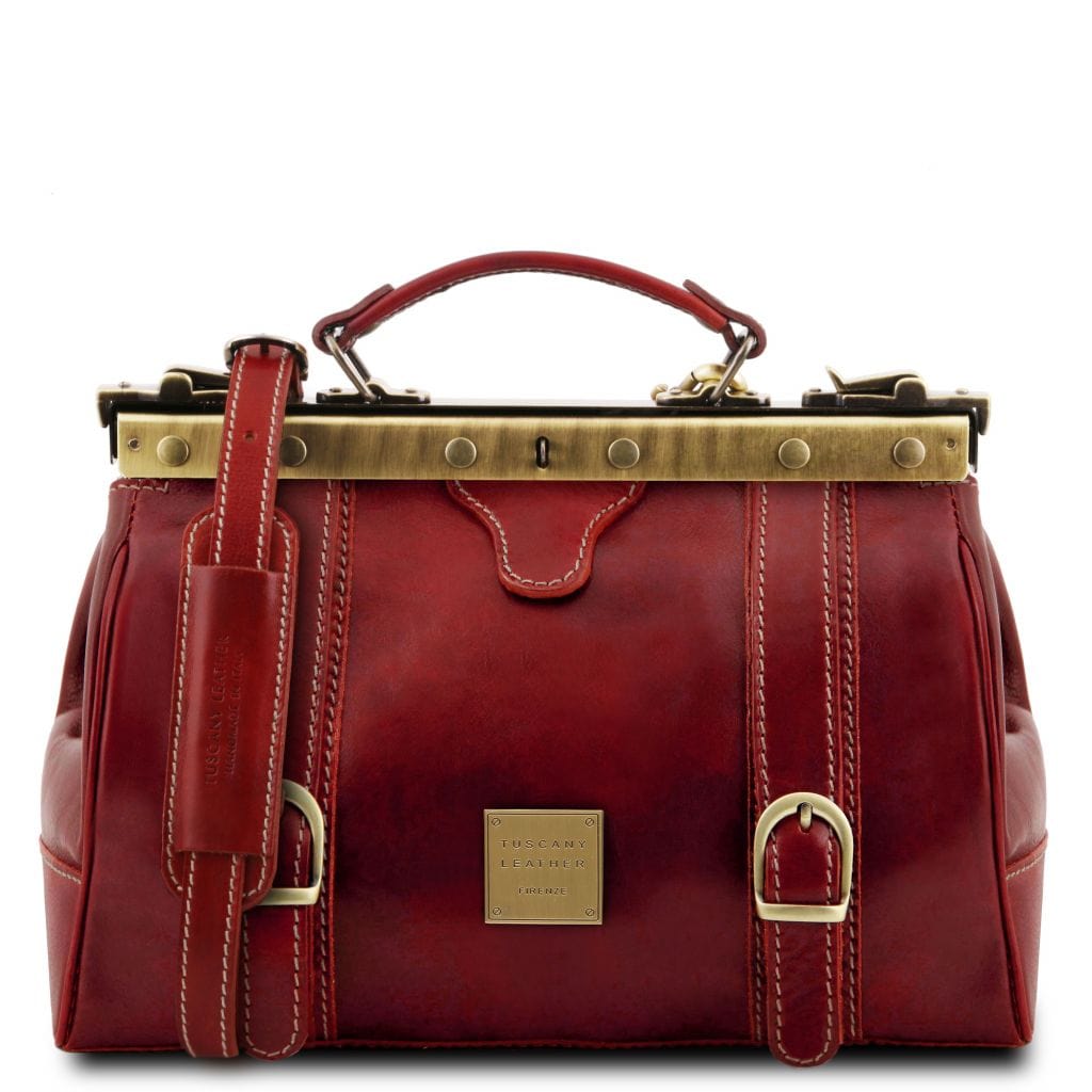Borse da medico Red Monalisa - Borsa da medico Gladstone in pelle con cinghie frontali | TL10034 San Rocco Italia