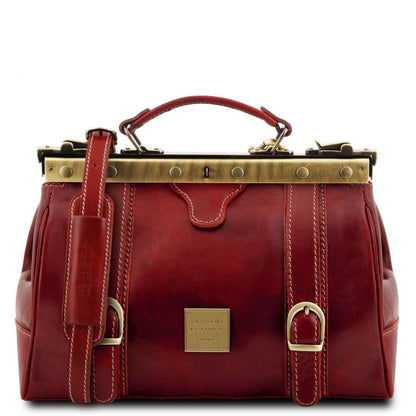 Borse da medico Red Monalisa - Borsa da medico Gladstone in pelle con cinghie frontali | TL10034 San Rocco Italia