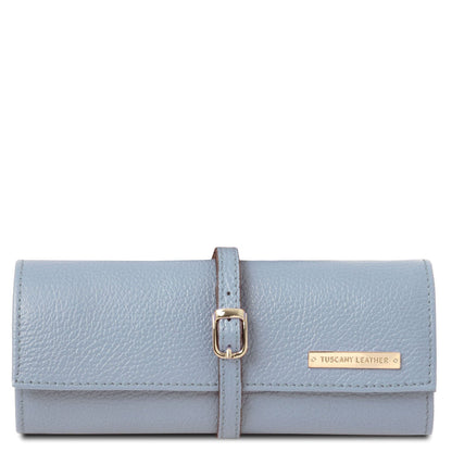 Leather accessories for women Azul claro Soft leather jewellery case | TL142193 San Rocco Italia