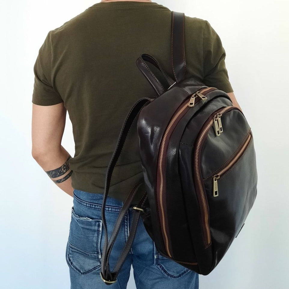 Lederrucksäcke Perth - Lederrucksack mit 2 Fächern | TL142049 San Rocco Italia