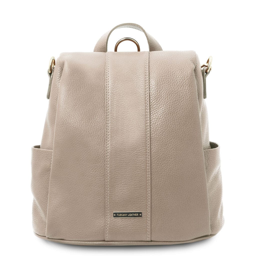 Lederrucksäcke Helltaupe TL Bag - Wandelbarer 2-in-1-Rucksack/Schultertasche aus weichem Leder | TL142138 San Rocco Italia