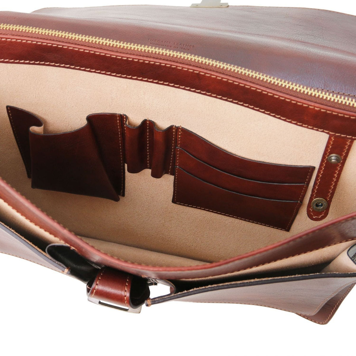 Leather briefcases Assisi - Leather briefcase 3 compartments | TL141825 San Rocco Italia