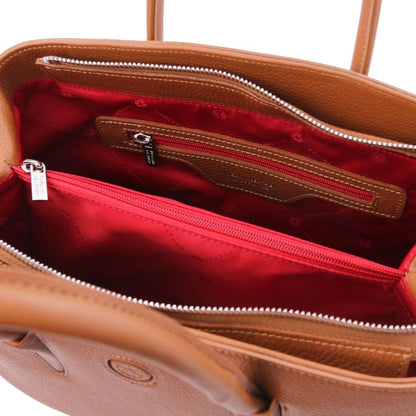 Leather handbags Camelia - Italian leather tote bag | TL141728 San Rocco Italia
