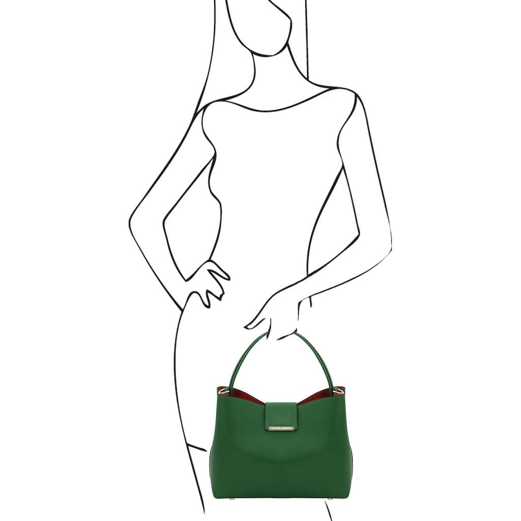 Leather handbags Clio - Palmellato leather bucket bag | TL141690 San Rocco Italia