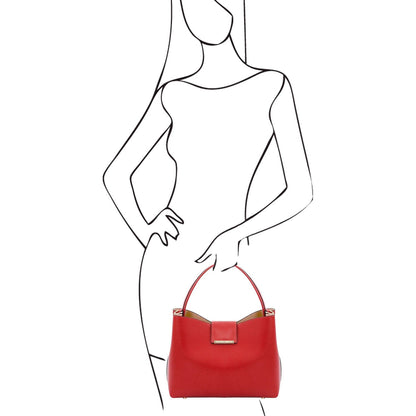 Leather handbags Clio - Palmellato leather bucket bag | TL141690 San Rocco Italia