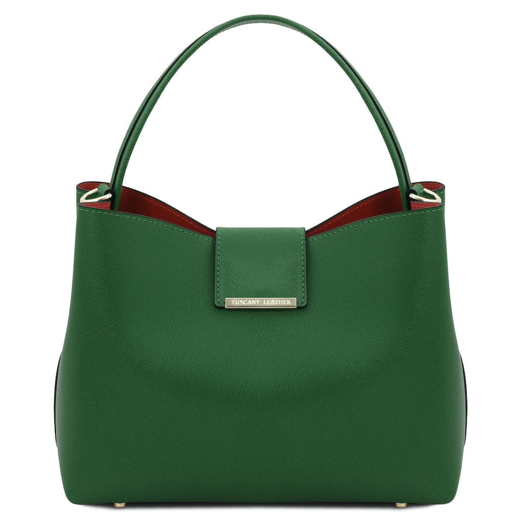 Leather handbags Green Clio - Palmellato leather bucket bag | TL141690 San Rocco Italia
