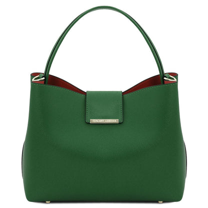 Leather handbags Green Clio - Palmellato leather bucket bag | TL141690 San Rocco Italia