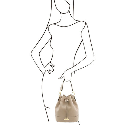 Leather handbags TL Bag - Leather bucket bag | TL142146 San Rocco Italia