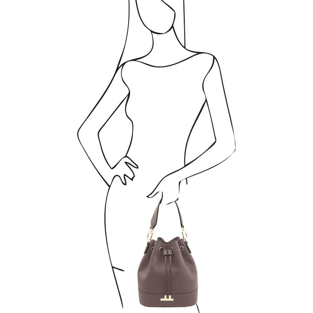 Leather handbags TL Bag - Leather bucket bag | TL142146 San Rocco Italia