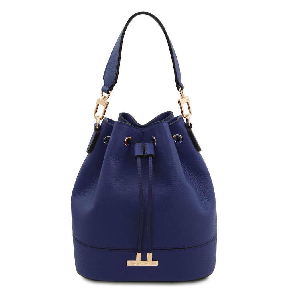 Leather handbags Dark Blue TL Bag - Leather bucket bag | TL142146 San Rocco Italia