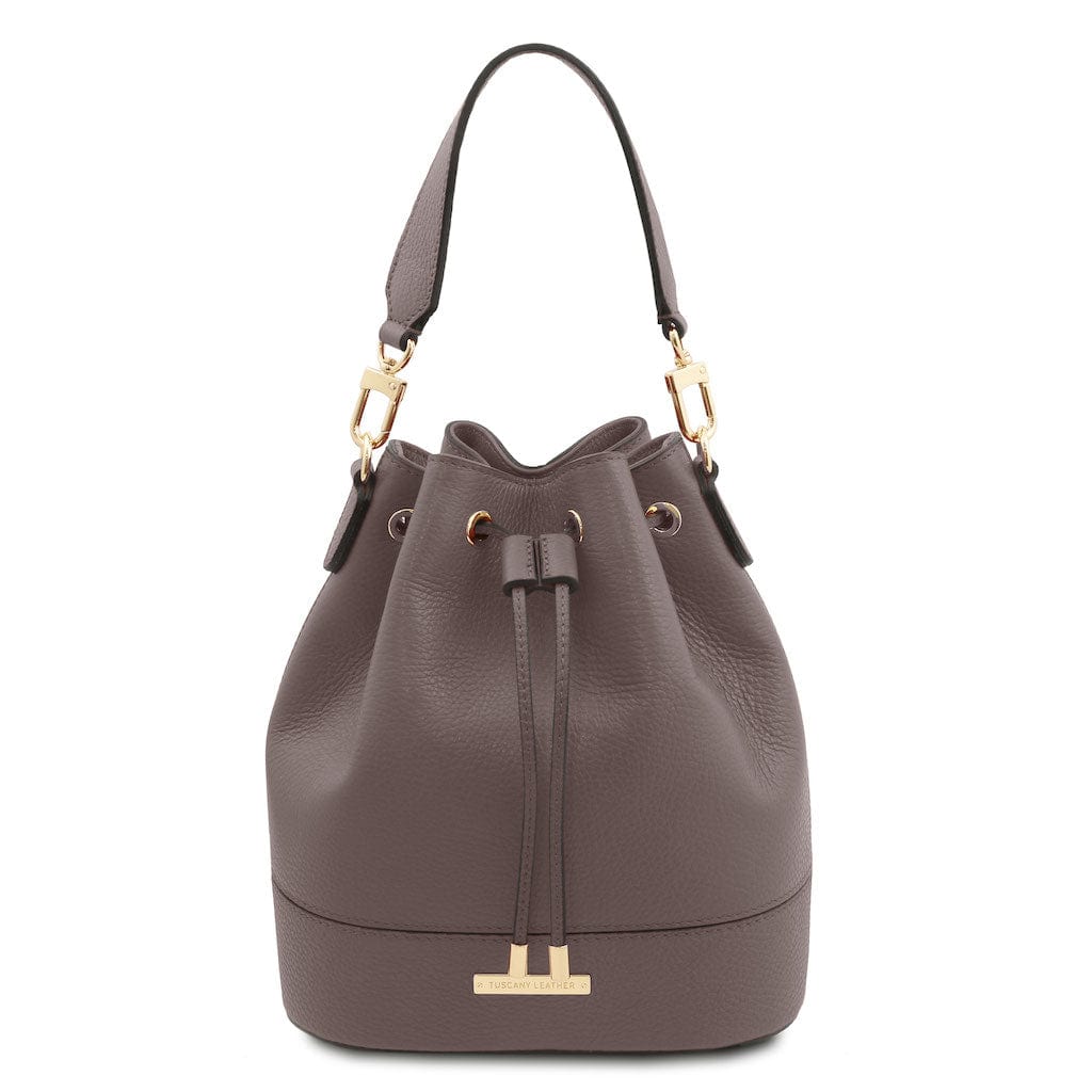 Leather handbags Grey TL Bag - Leather bucket bag | TL142146 San Rocco Italia