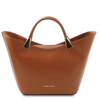 Leather handbags Cognac TL Bag - Italian leather handbag | TL142287 San Rocco Italia