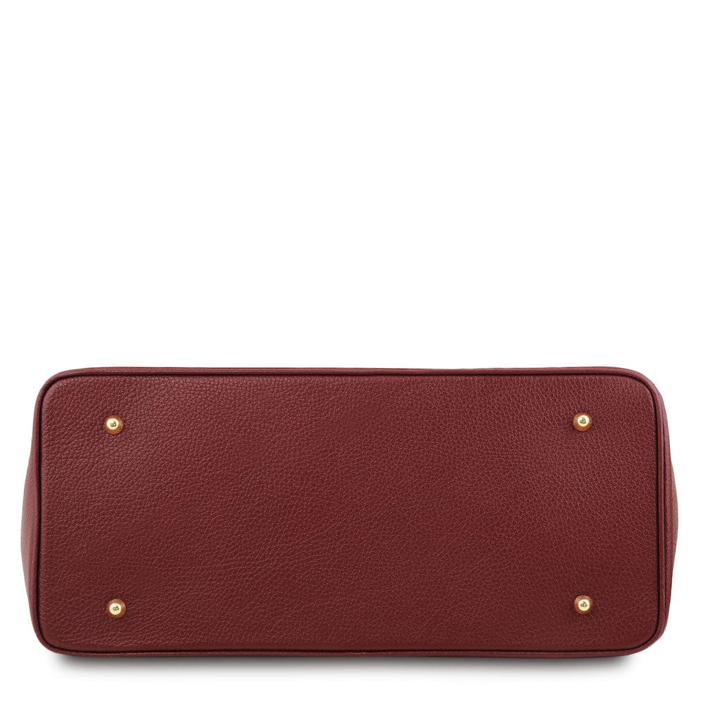 Leather handbags TL Bag - Leather handbag with golden hardware | TL141529 San Rocco Italia