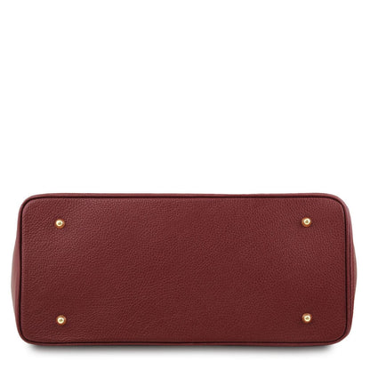 Leather handbags TL Bag - Leather handbag with golden hardware | TL141529 San Rocco Italia